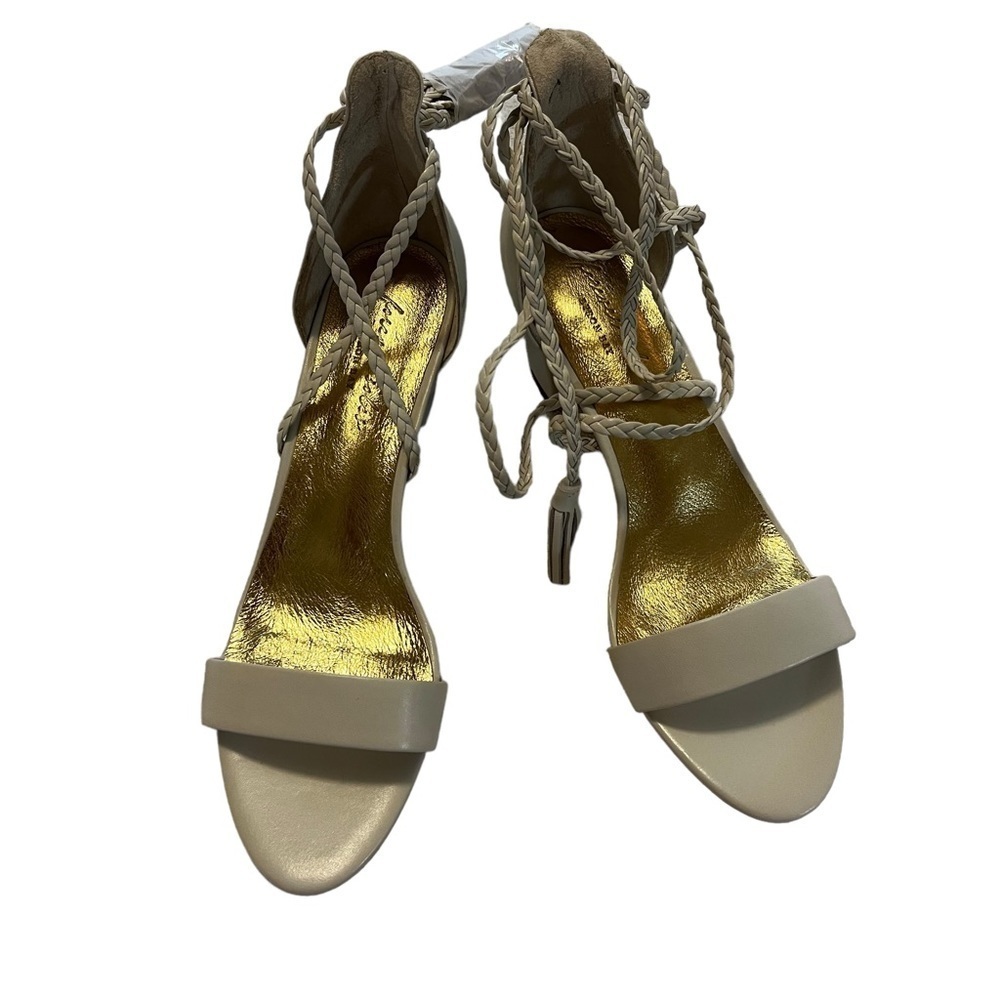 Forever Soles Braided Strappy Block Heels Bride Wedding size 41 US 10 Tassel - Picture 6 of 16